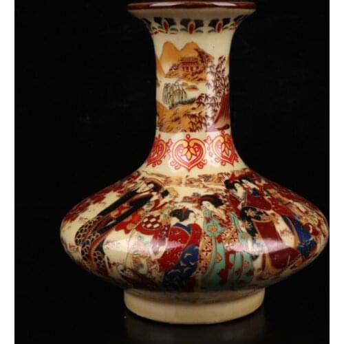 China Colored glaze ceramic beauty vase crafts statue
