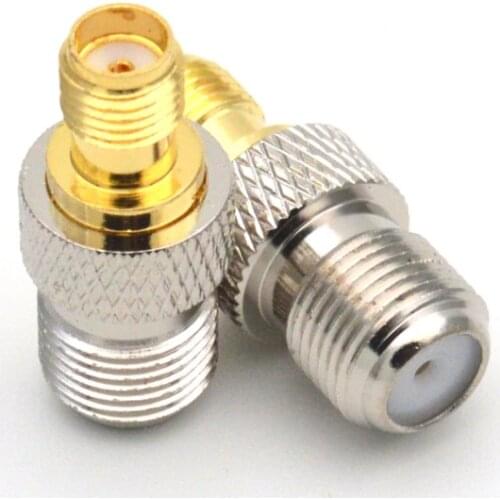 2PCS New F To SMA Connector F Female Jack to SMA Female Coaxial RF Adapters