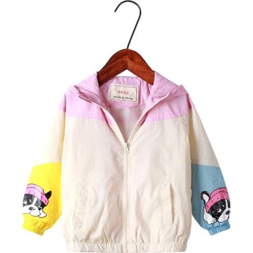 Winter 2019 Cartoon Puppy Printed Hooded Jackets For Girls Boys Outerwear Casual Thick Windbreaker Childrens Clothing