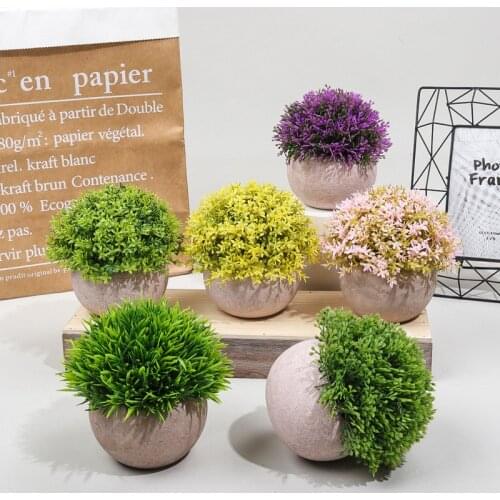 Hot-Selling Combination Semi-Spherical Pulp Bonsai Simulation Plant Potted Desktop Green Plant Ornaments Fake Decoration Bonsai