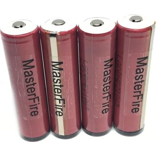 MasterFire 4pcs/lot Genuine ICR18650HE2 2500mah battery 18650 HE2 30A rechargeable lithium protected batteries with PCB