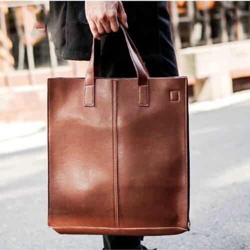 Korean style vintage leather mens bags simple casual shoulder bag casual handbags trendy new man bags