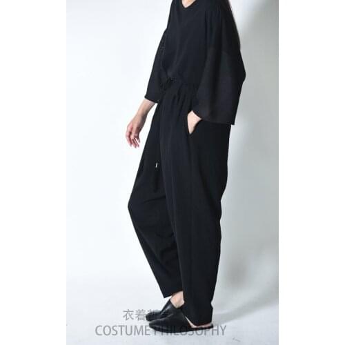 Mens slacks new slacks loose harem pants dark high waist