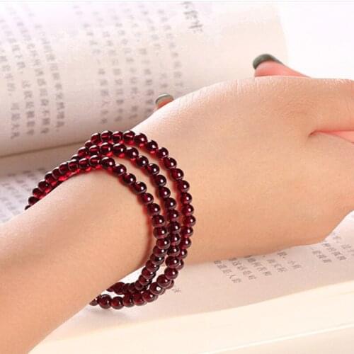 Natural Garnet Bracelet for Women Crystal Bangle Jewelry Gift