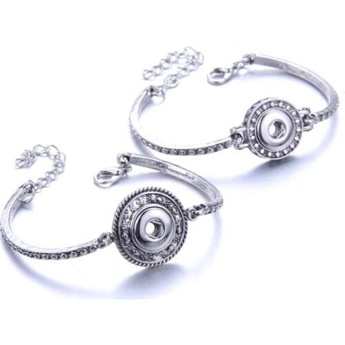 New Snap Jewelry 12mm Metal Snap Button Bracelet Lobster Buckle Cuff Bracelet Bangles Fit 12mm Snaps Jewelry 0985