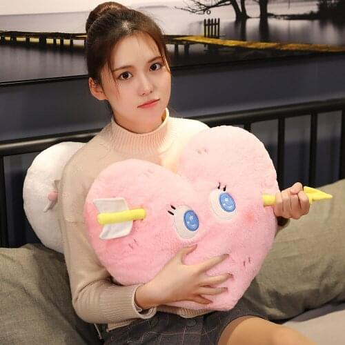 Fall in love Heart Plush Pillow Heartbeat Stuffed Pillow love at first sight arrow Through Heart Funny Nap Sleeping Pillow