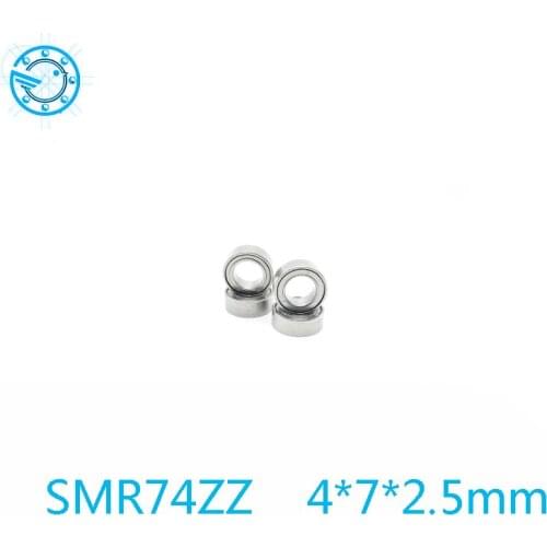 Free shipping 6 PCS SMR74ZZ SMR74Z SMR74 Bearing 4*7*2.5 mm Stainless Steel Shielded Miniature Ball Bearings 4x7x2.5 MM