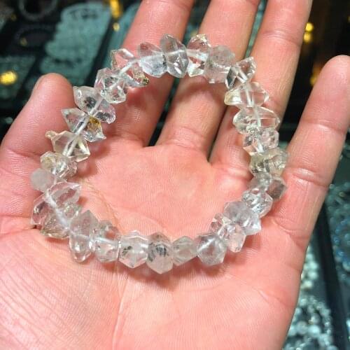 Natural rocks and minerals diamond bracelet raw quartz crystal bracelet