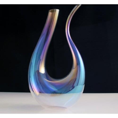 GY Nordic Colorful Wine Decanter Lead-Free Crystal Glass Wine Decanter Wine Decanter U-Shaped Red Wine Wake up Wine Pot