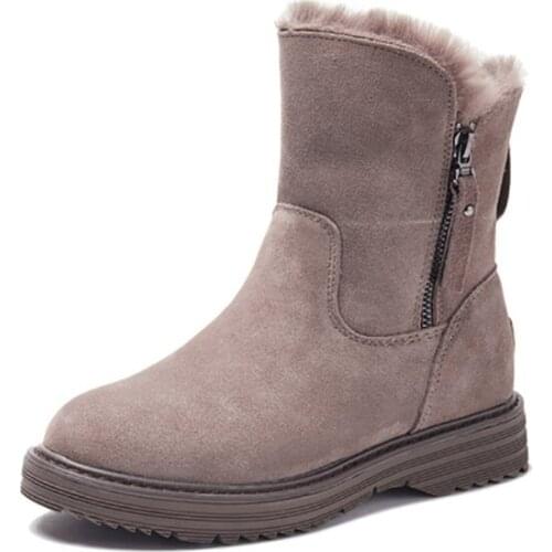 Womens Snow warm Boots Winter Shoes Fashion Cashmere Velvet Boots Women Side Zip Black waterproof non-slip Short Snow boots