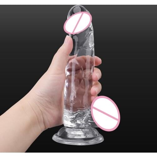 G-spot Orgasm Pussy Anal Lesbian for Women Masturbation Crystal Realistic Dildos Sucker Dildo 6.3/7.1/7.9/9.1 Inch