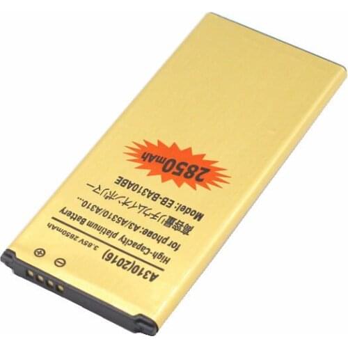 10pcs /lot 2850mAh Gold Battery For Samsung Galaxy A3 2016 Edition A310 A3100 A310F A310Y Rechargeable Phone Battery