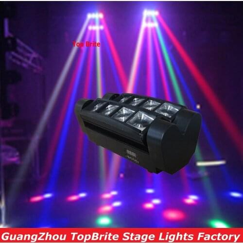 2019 Free Shipping Hot Sales Portable NEW Moving Head Light LED Mini Spider 8*3W RGBW Beam Light For christmas laser projector