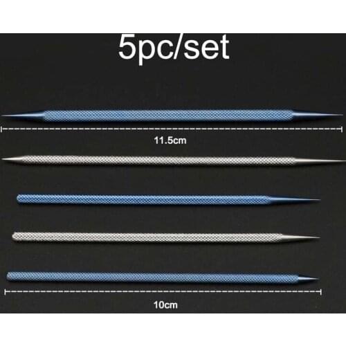 5pcs/set Ophthalmic Micros instruments Long/midle/Short cone Double head Tears dilator Stainless steel titanium alloy tool