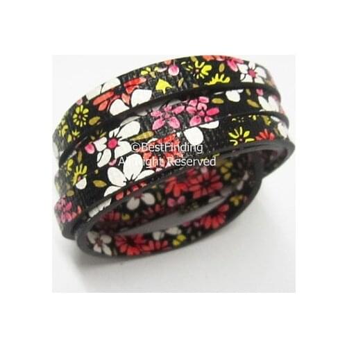 5x2mm Ethnic leather cord 5mm Flat leather cord