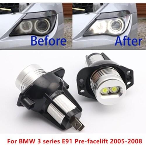 High Power IP65 Free Error 1800LM White LED Marker 18W for BMW 3 series E91 Pre-facelift 2005-2008 LED Angel Eyes Marker