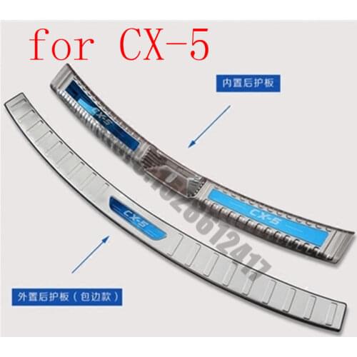 Car-covers High-quality Stainless Steel Internal external Rear Bumper Protector Sill for Mazda CX-5 cx5 2017 2018 Car styling