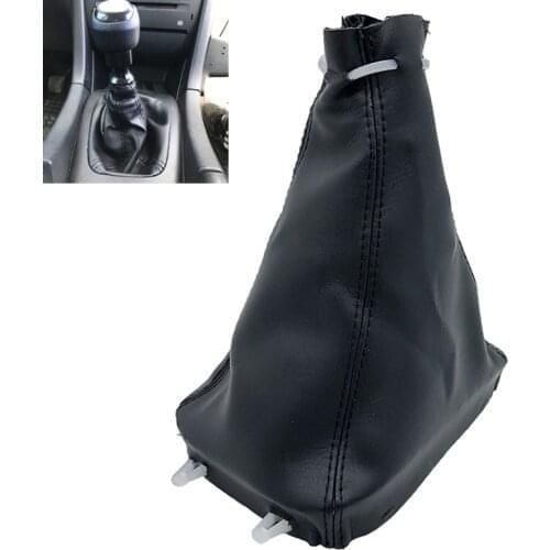 Black PU Leather Car Gear Shift Knob Shifter Lever Gaiter Boot Cover Case Collar For SAAB 9-3 2003-2012 Car Styling Accessories
