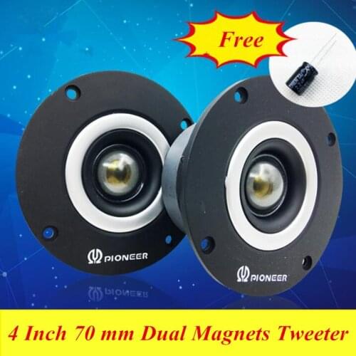 I KEY BUY 1pc 4 Inch 70 mm Dual Magnets Tweeter 8Ohm RMS 100W Dome Titanium Film High Sound Bright KTV Tweeters