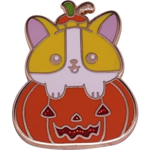 Cute Pumpkin Pup Enamel Pin Hit Cartoon Network Show Steven Universe Fans Badge Gift Perfect Halloween And Fall Accessory