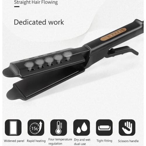 Hot Hair Straightener Four-Gear Temperature Adjustment Ceramic Ionic Flat Iron Fast Straightening Curling Iron Hair Styler Tool