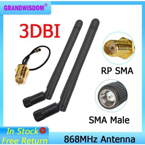 868MHz 915MHz Antenna lora 3dbi SMA Male Connector GSM 915 MHz 868 MHz antena antenne waterproof +21cm RP-SMA/u.FL Pigtail Cable