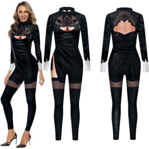 Game Nier Automata YoRHa No. 2 Type B Silm Jumpsuit Catsuit Sexy Women Cosplay Costumes Halloween Bodysuit