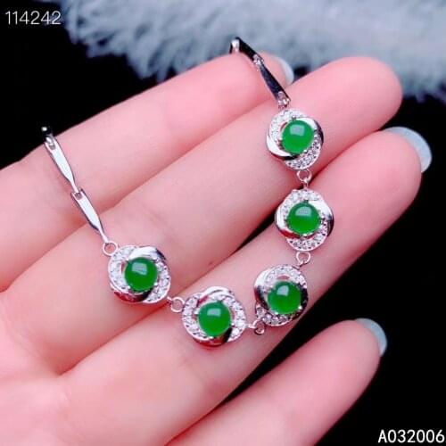KJJEAXCMY fine jewelry 925 sterling silver inlaid natural jasper hand bracelet new female classic jade bracelet support testing