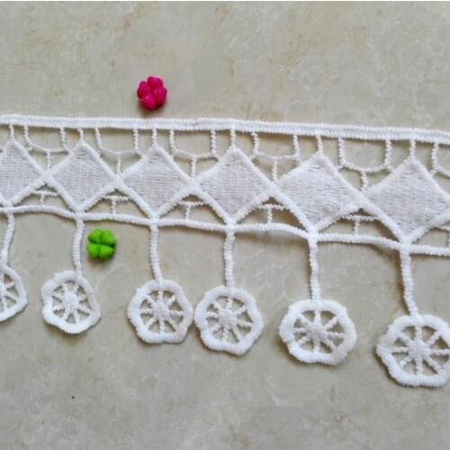 Creative 8cm Wide Clothes Embroidered Tassels On The Fine Lace Trim DIY Accessories Embroidery Ribbon Pompom Skirt Decoration