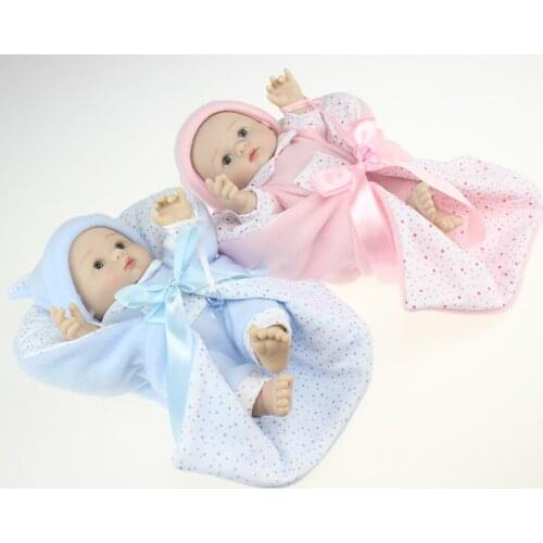 25 cm twins Reborn Baby Dolls Handmade Alive Full Silicone Reborn Doll Lifelike Premature babies doll Toy Christmas Gift for kid