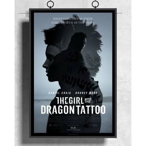 L340 THE GIRL WITH THE DRAGON TATTOO Movie Millenium Trilogy Silk Fabric Poster Art Decor Indoor Painting Gift