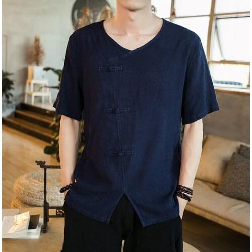 Summer blue/gray zen t-shirts lay clothing shaolin monk kung fu uniforms meditation shirts tang suit martial arts suits