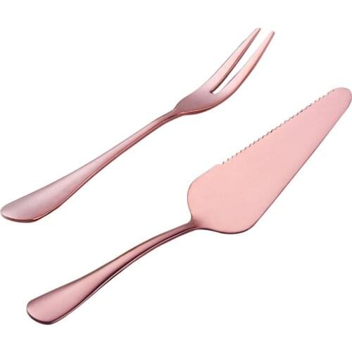Stainless Steel Cake Shovel Creative Pizza Shovel Fruit Fork Butter Knife Cheese Two Teeth Dessert Fork Baking Tool Bakeware