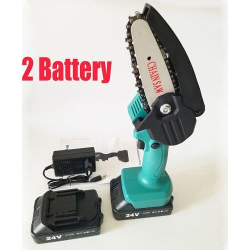 Mini Electric Saw Chainsaw 24V For Woodworking Garden Tools With 2 Batterys Chain Saws Wood Cutters