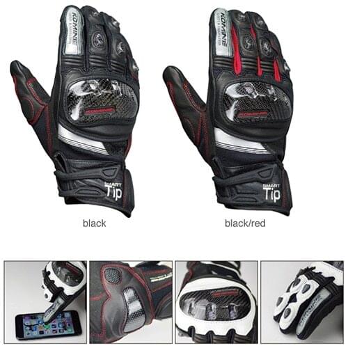 KOMINE GK193 carbon fiber motorcycle gloves leather breathable 3D Knight riding glove dry 3 colors