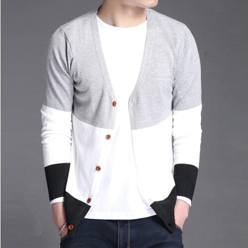 Casual Knittwear Mens Sweaters Mens Cotton Sweater V-Neck Striped Slim Fit cardigan Male Pull Homme Top Clothing Dropshipping