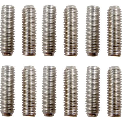 Pack of 12 Iron Bridge Tailpiece Saddle Height Adjustment Screws Dia. 2.5mm for Electric Guitar Parts Silver