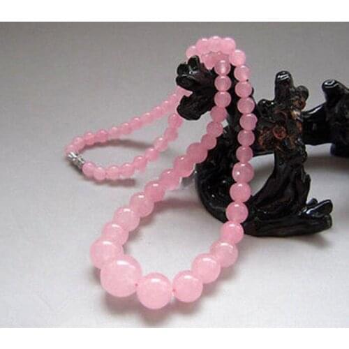 NEW Beautiful 6-14mm Pink Beads Necklace 18"