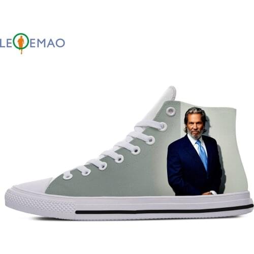 Custom Spring Autumn Canvas Shoes Jeff Bridges High Quality Handiness Flats Mens Casual Shoes Comfortable Big White Zapatillas