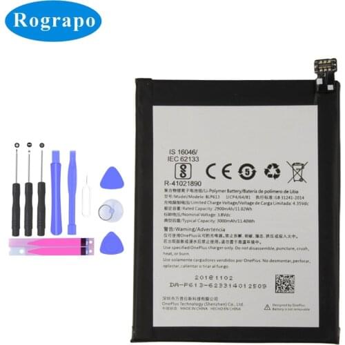Original 3000mAh One Plus BLP613 Replacement Battery Bateria For OnePlus 3 Three A3000 A3003 Cell Mobile Phone Batteries
