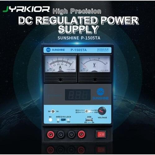 P-1505TA/1503TA DC Power Supply With USB Port Portable Voltage Regulator LED Digital Display Charging Phone Laptop Repair Tool