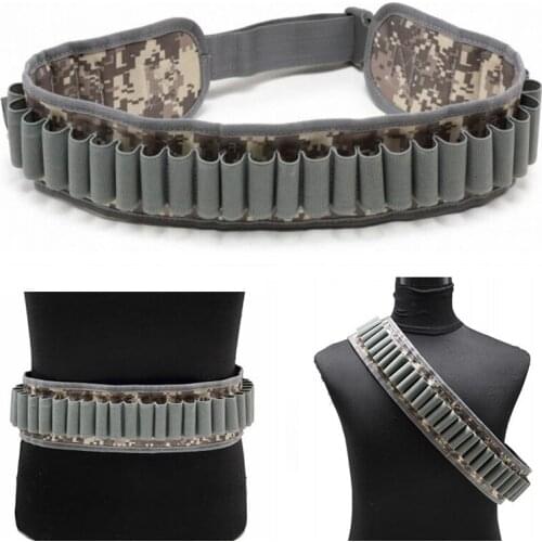 30 Rounds Cartridge Ammo Belt 12 Gauge Bandolier Shotgun Shell Holder M1887 Remington M870 XM1014 Hunting Gun Airsoft Accessory