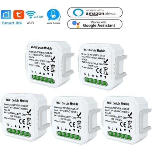 Tuya Smart Life WiFi Curtain Switch Module for Roller Shutter Blinds Motor Smart Home Google Home Alexa Voice Control DIY