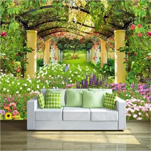 Garden shelf 3D TV background wall professional production wallpaper mural custom photo wall whole house custom