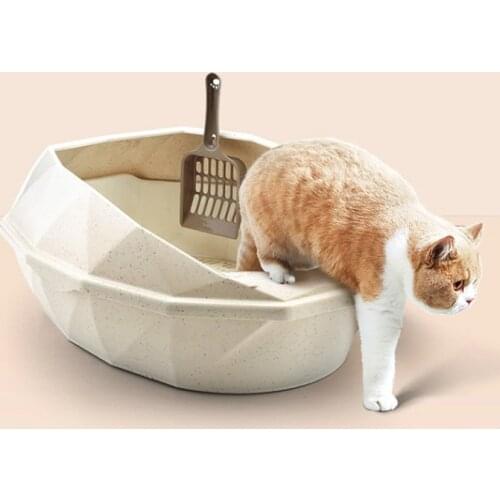 Detachable Plastic Pet Litter Box Semi-closed Anti-Splash Reusable Cat Bedpans Pet Toilet Cleaning Supplies