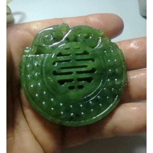 Certified 100% Natural Grade A hetian jade Emerald Pendant drop shipping