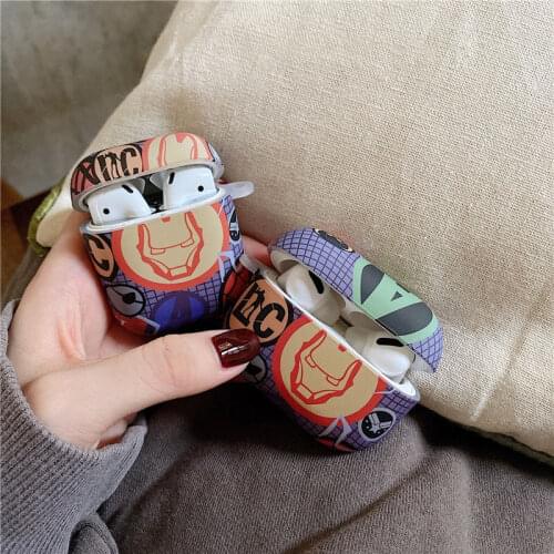 Marvel Captain America Iron Man Spiderman Silicone Cases For Airpods 1/2 Protective Bluetooth Wireless Earphone Charging Cover