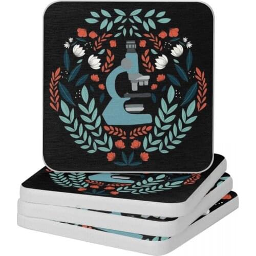 Blue Folk Microscope Diatomaceous Earth Square Round Coaster Non Slip Cup Bonsai Mat Soap Toothbrush Pad Wholesale 10x10cm