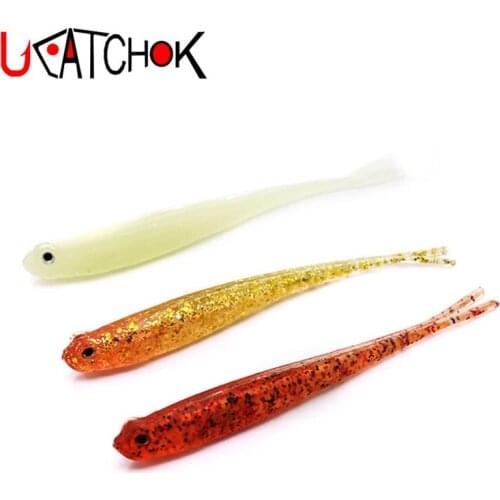 UCOK 10pcs/pack 13cm 8.8g artificial splitting tail soft fish lure bait pesca faked luminous silica gel sea bass fishing lure