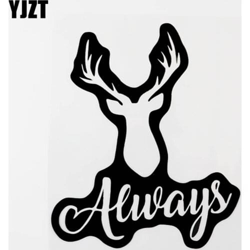 YJZT 14CM×16.7CM Fashion Animal Deer Always Vinyl Decor Decal Car Sticker Black/Silver 8C-0495